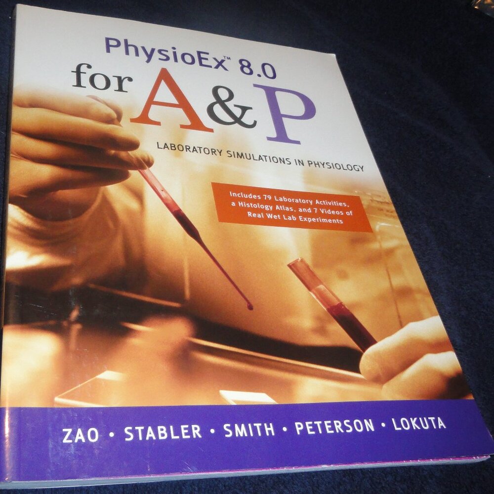 PHYSIOEX 8.0 FOR A&P LABORITORY SIMULATIONS IN PHYSIOLOGY USED BOOK NO SOFTWARE